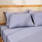 Bộ ga chun polyester gấm Amando Ellie đơn sắc 4 chi tiết Màu Xanh dương - Ảnh thumb 7