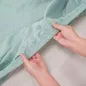 Bộ ga chun polyester gấm Amando Ellie đơn sắc 4 chi tiết Màu Xanh ngọc - Ảnh thumb 4