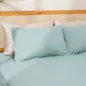 Bộ ga chun polyester gấm Amando Ellie đơn sắc 4 chi tiết Màu Xanh ngọc - Ảnh thumb 6