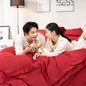 Bộ Chăn ga cưới lụa tencel cao cấp Amando Soulmate 7 chi tiết màu Đỏ - Ảnh thumb 1