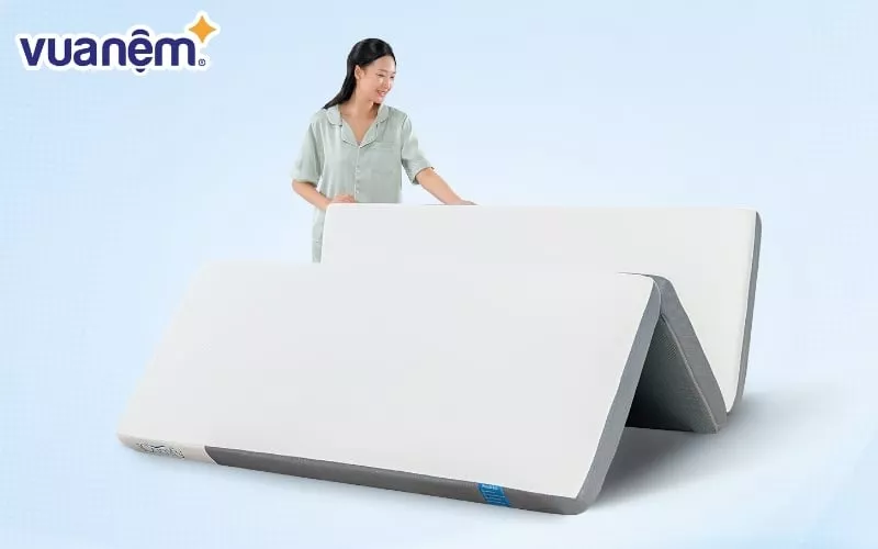 Nệm gấp 3 có rất nhiều kiểu dáng, mẫu mã, chất liệu khác nhau