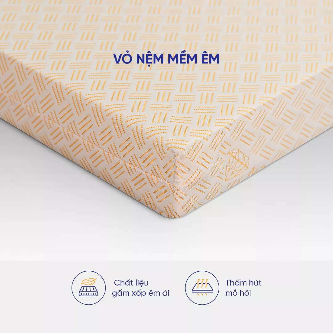Nệm cao su Kim Cương Happy Gold dày 5/10/15cm - Ảnh 4