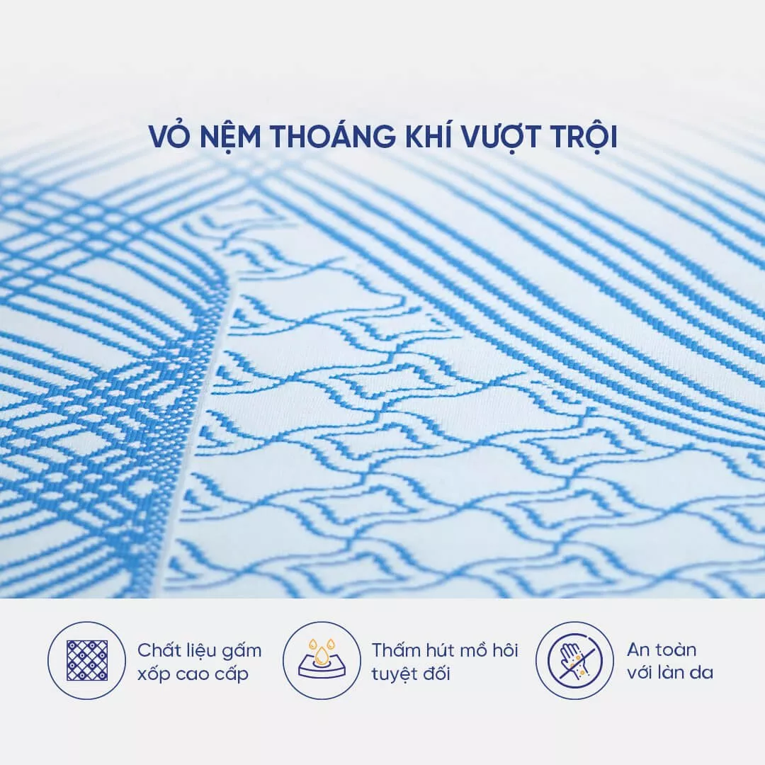 Nệm cao su đa tầng Kim Cương Titanium gấp 3 dày 5/9cm - Ảnh 5
