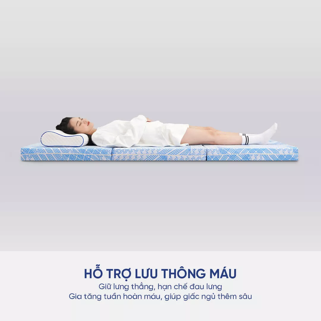 Nệm cao su đa tầng Kim Cương Titanium gấp 3 dày 5/9cm - Ảnh 7