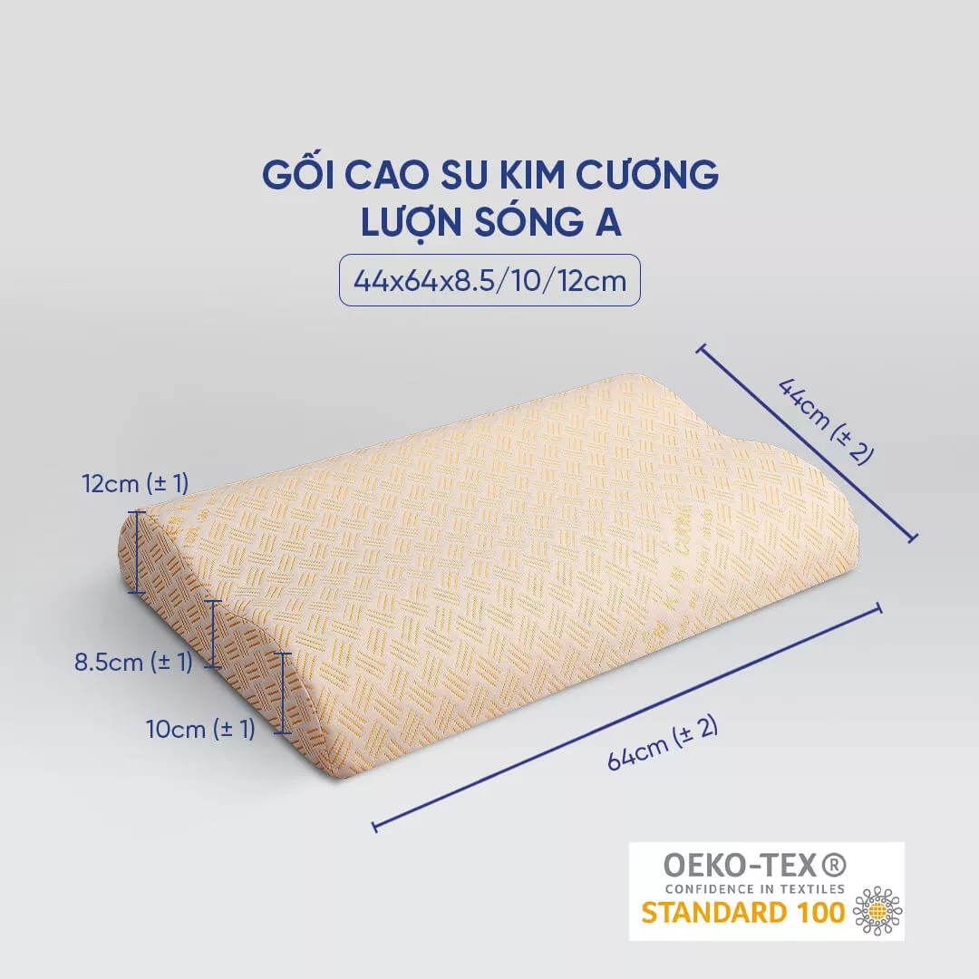 Gối Cao Su Kim Cương Lượn Sóng A - Ảnh 2