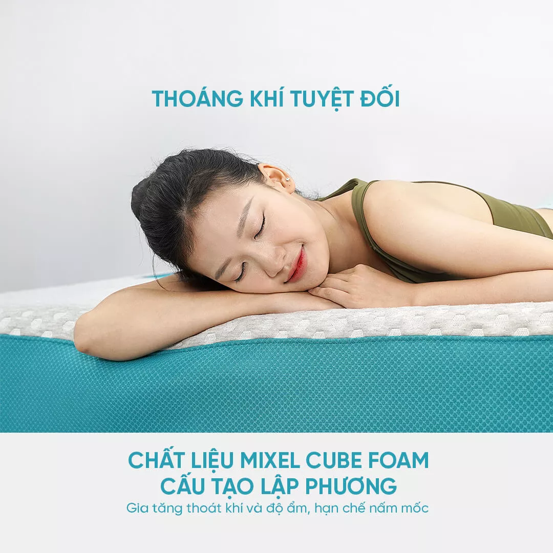 Nệm foam Nhật Bản Aeroflow Fit Plus kháng khuẩn dày 20cm - Ảnh 5