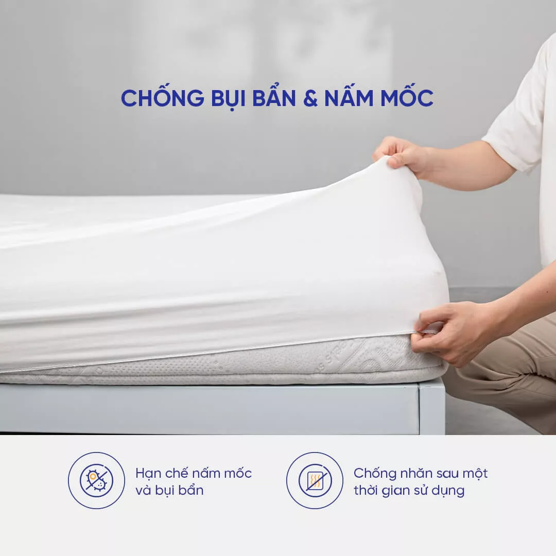 Bảo vệ nệm Doona Bamboo chống bụi bẩn, thoáng khí - Ảnh 5