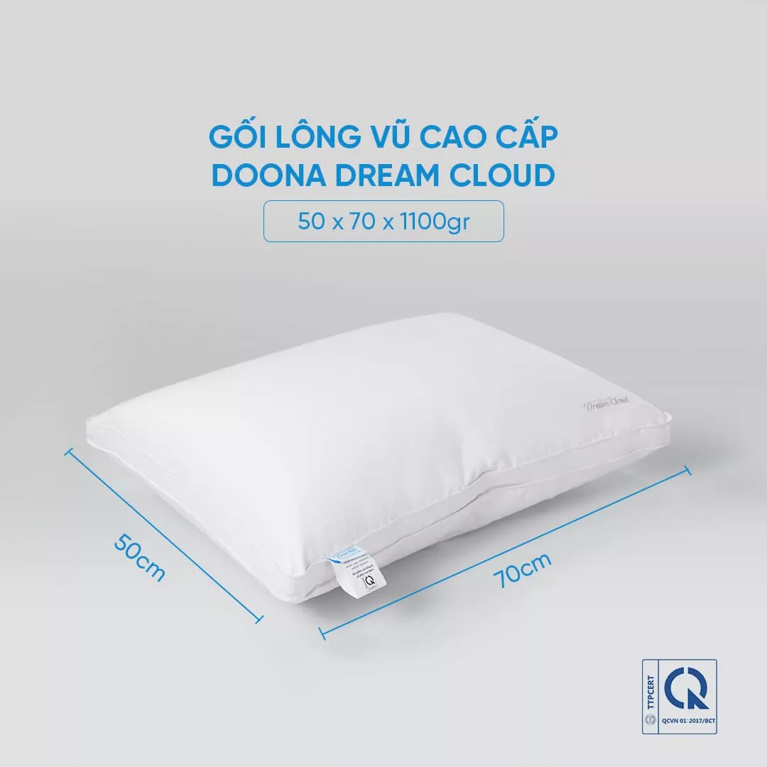 Gối lông vũ Doona Dream Cloud cao cấp siêu êm ái - Ảnh 2
