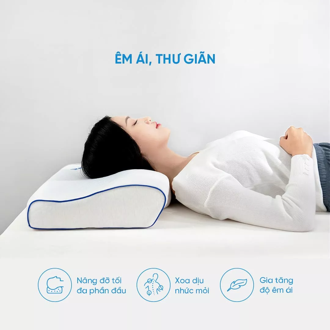 Gối foam Doona Restful công thái học giảm đau cổ vai gáy - Ảnh 7