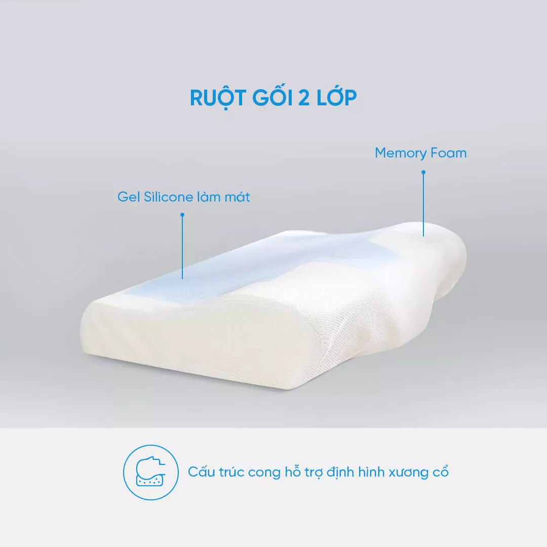 Gối foam Doona Restful công thái học giảm đau cổ vai gáy - Ảnh 5