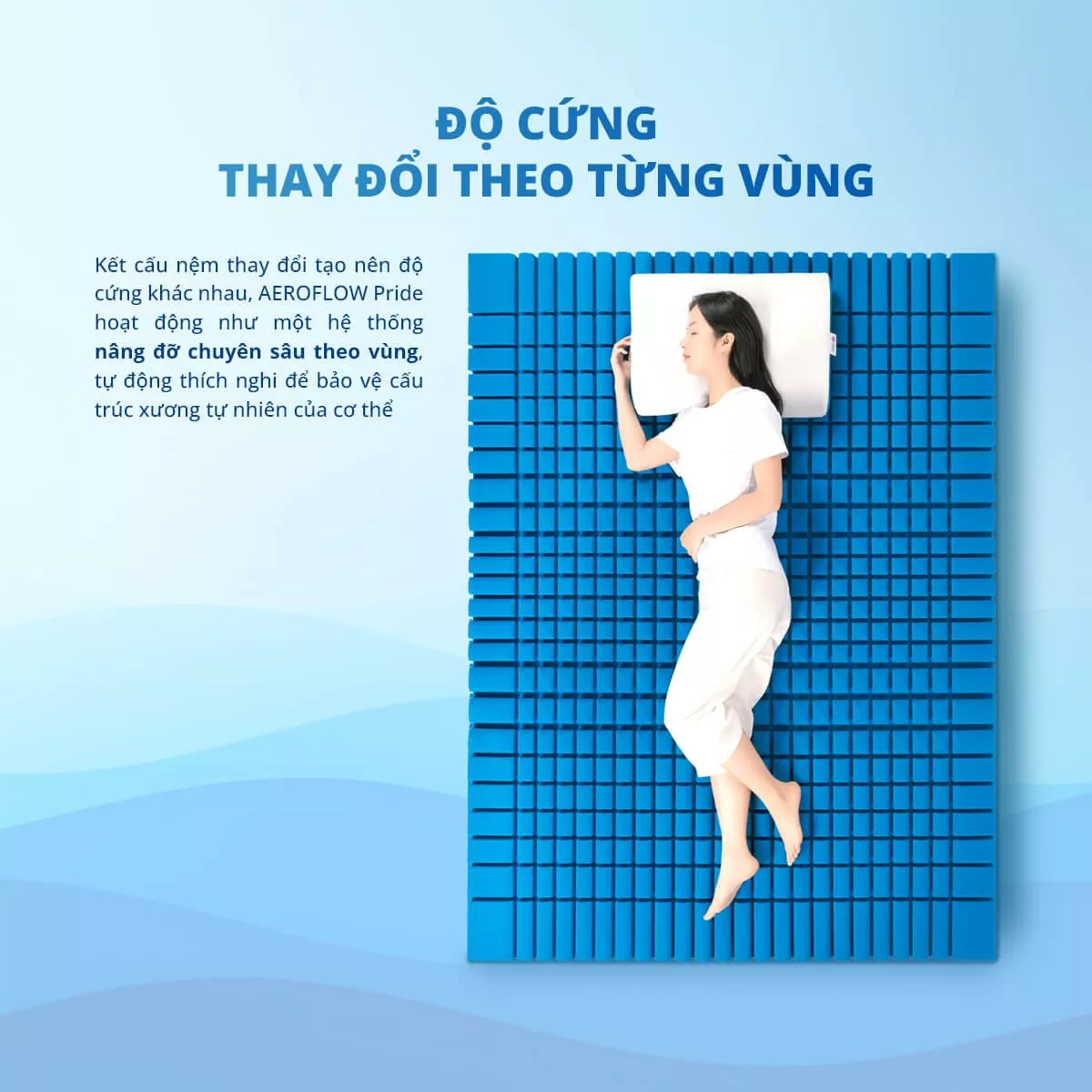Nệm foam Nhật Bản Aeroflow Pride bảo vệ cột sống dày 22cm - Ảnh 8