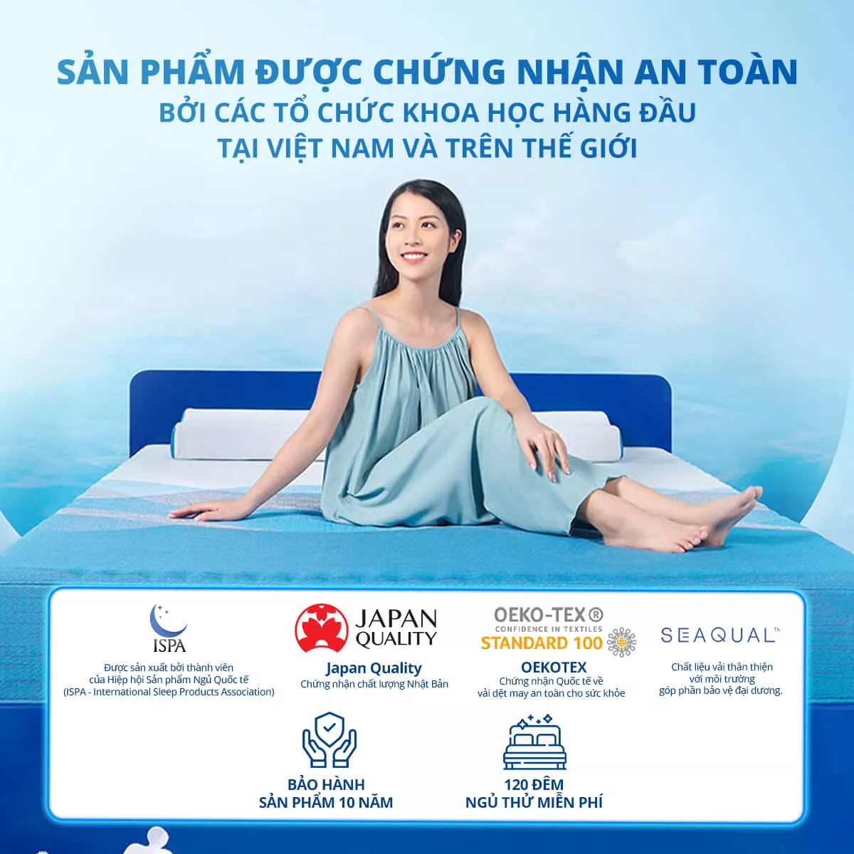 Nệm foam Nhật Bản Aeroflow Pride bảo vệ cột sống dày 22cm - Ảnh 11