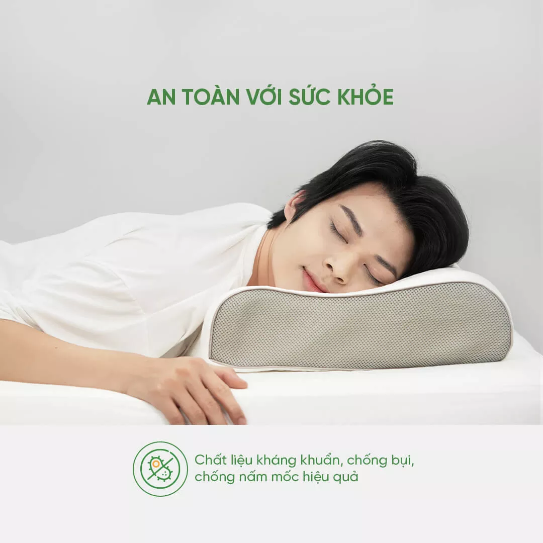 Gối cao su Gummi Contour Massage 100% thiên nhiên công thái học - Ảnh 7
