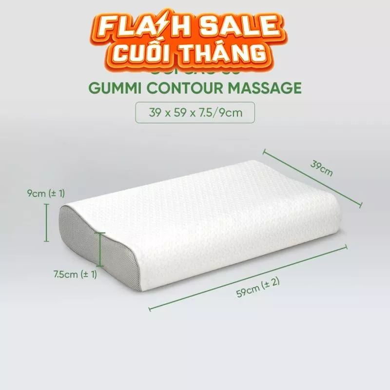 Gối cao su Gummi Contour Massage 100% thiên nhiên công thái học - Ảnh 2