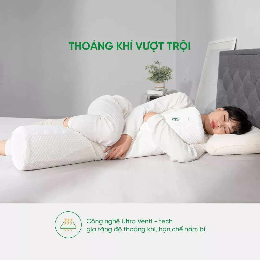 Gối ôm Cao su Gummi Body 100% thiên nhiên thoáng mát - Ảnh 7