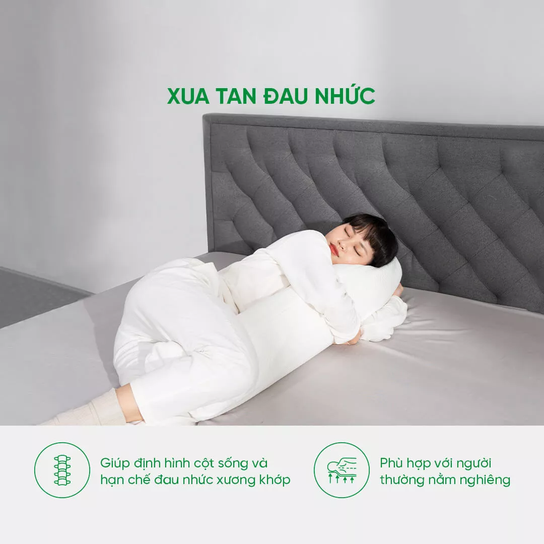 Gối ôm Cao su Gummi Body 100% thiên nhiên thoáng mát - Ảnh 5