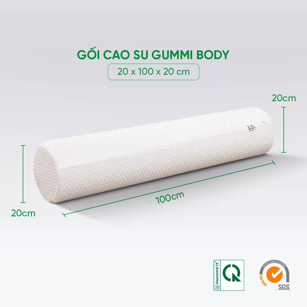 Gối ôm Cao su Gummi Body 100% thiên nhiên thoáng mát - Ảnh 2