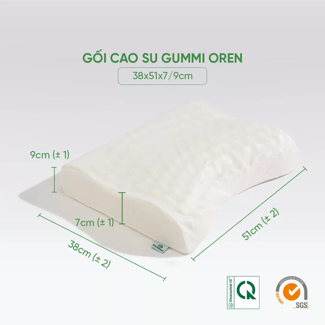 Gối cao su Gummi Oren 100% thiên nhiên massage cổ vai gáy - Ảnh 2