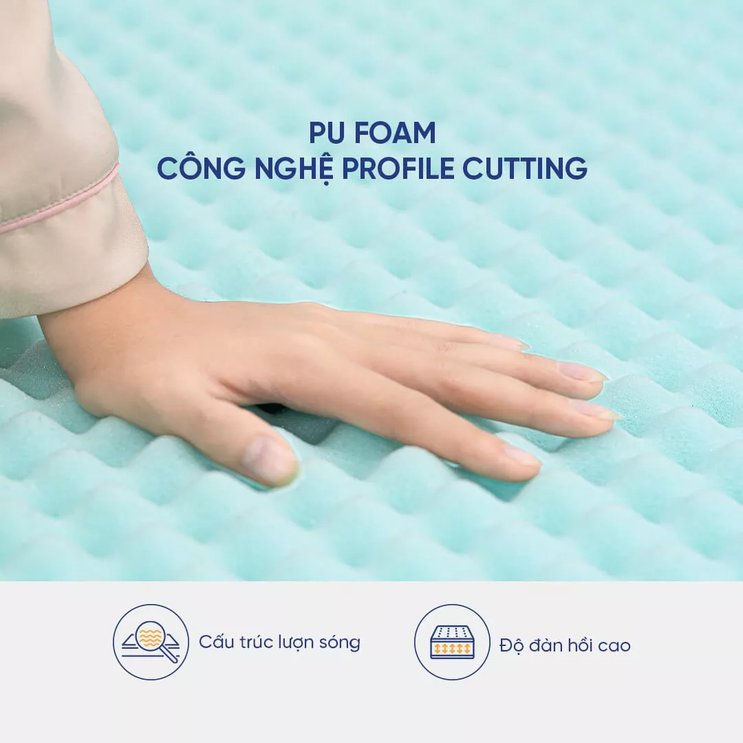 Nệm foam Nhật Goodnight Osaka massage lượn sóng dày 9cm - Ảnh 9