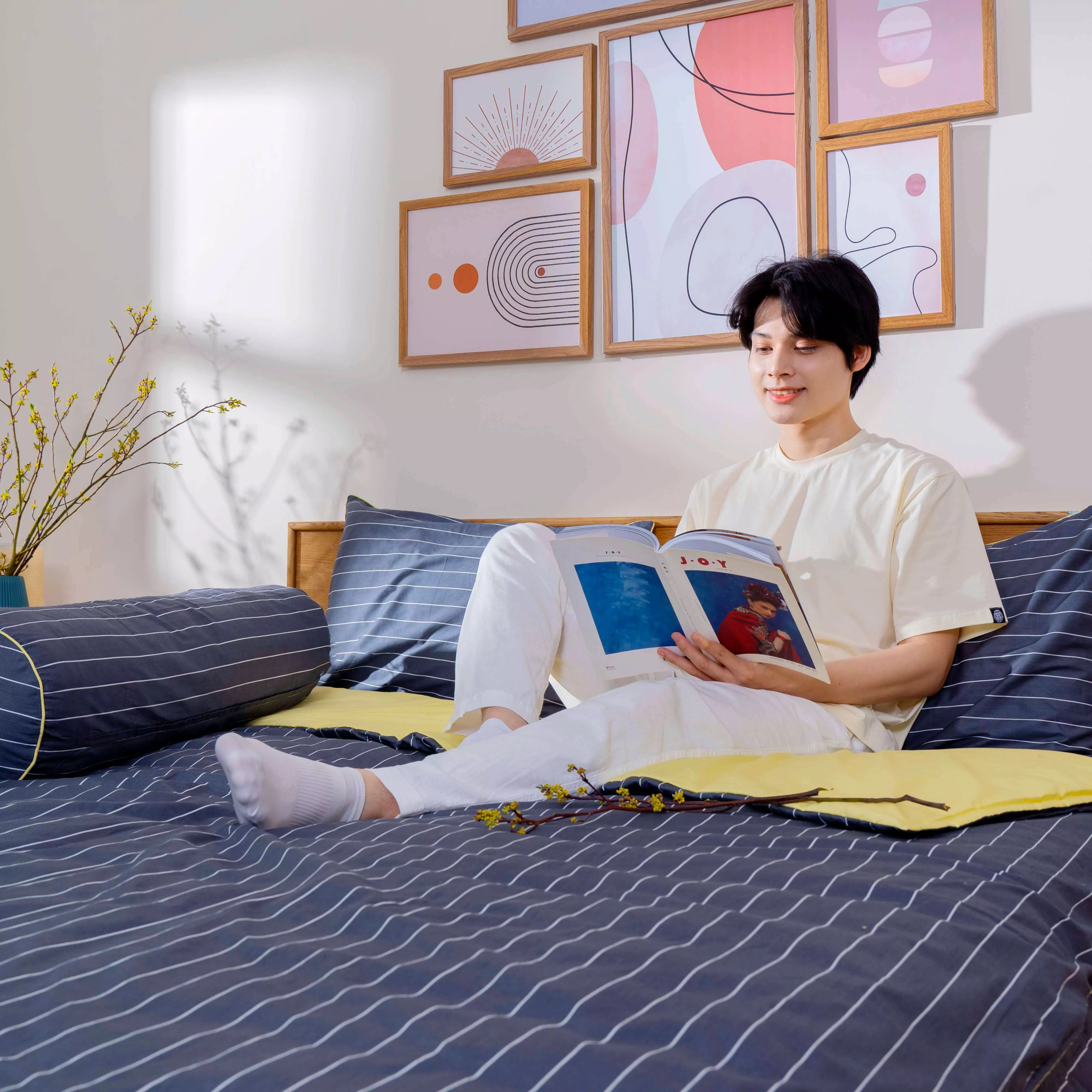 Bộ chăn ga phủ cotton Amando Dream 5 chi tiết - Ảnh 12