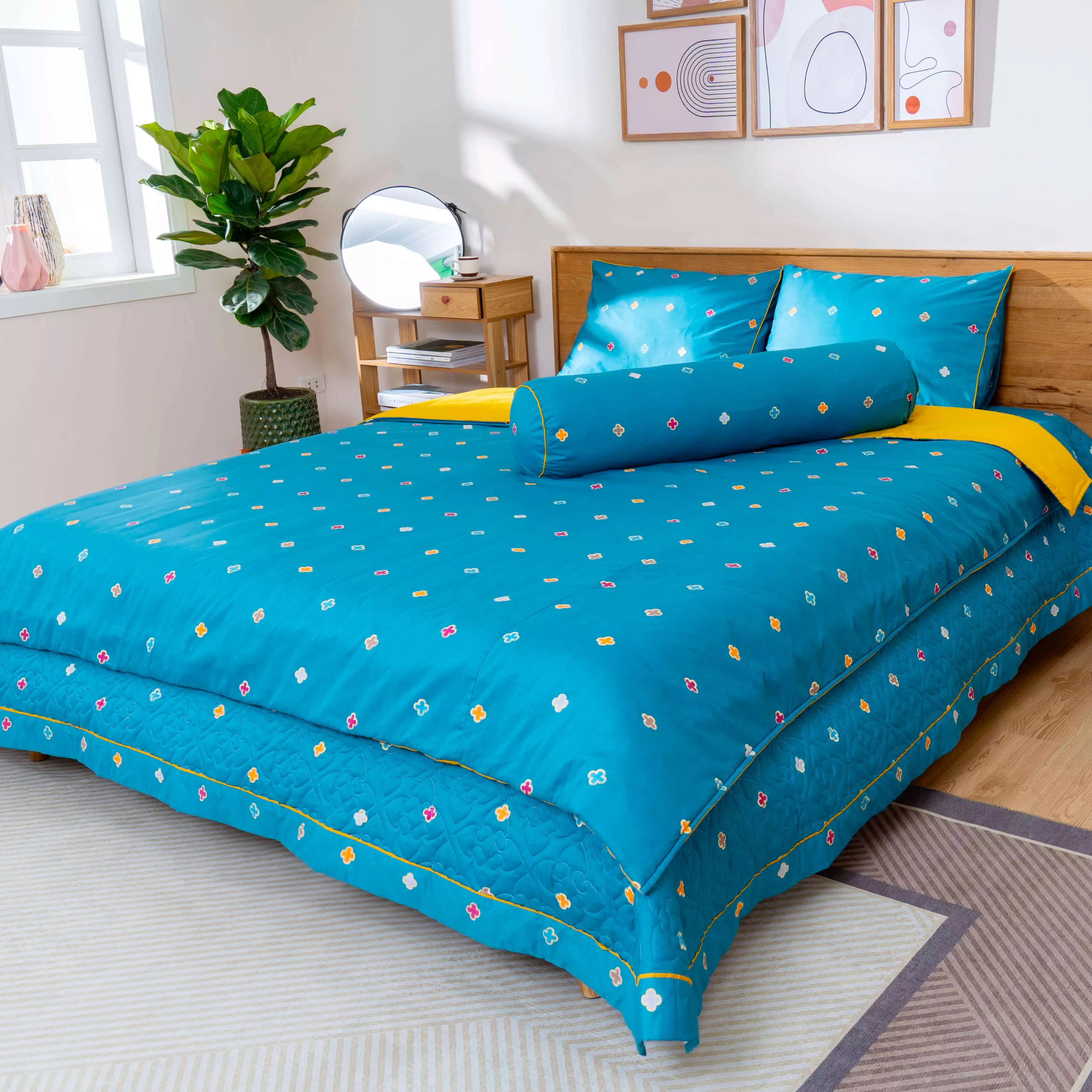 Bộ chăn ga phủ cotton Amando Dream 5 chi tiết - Ảnh 20