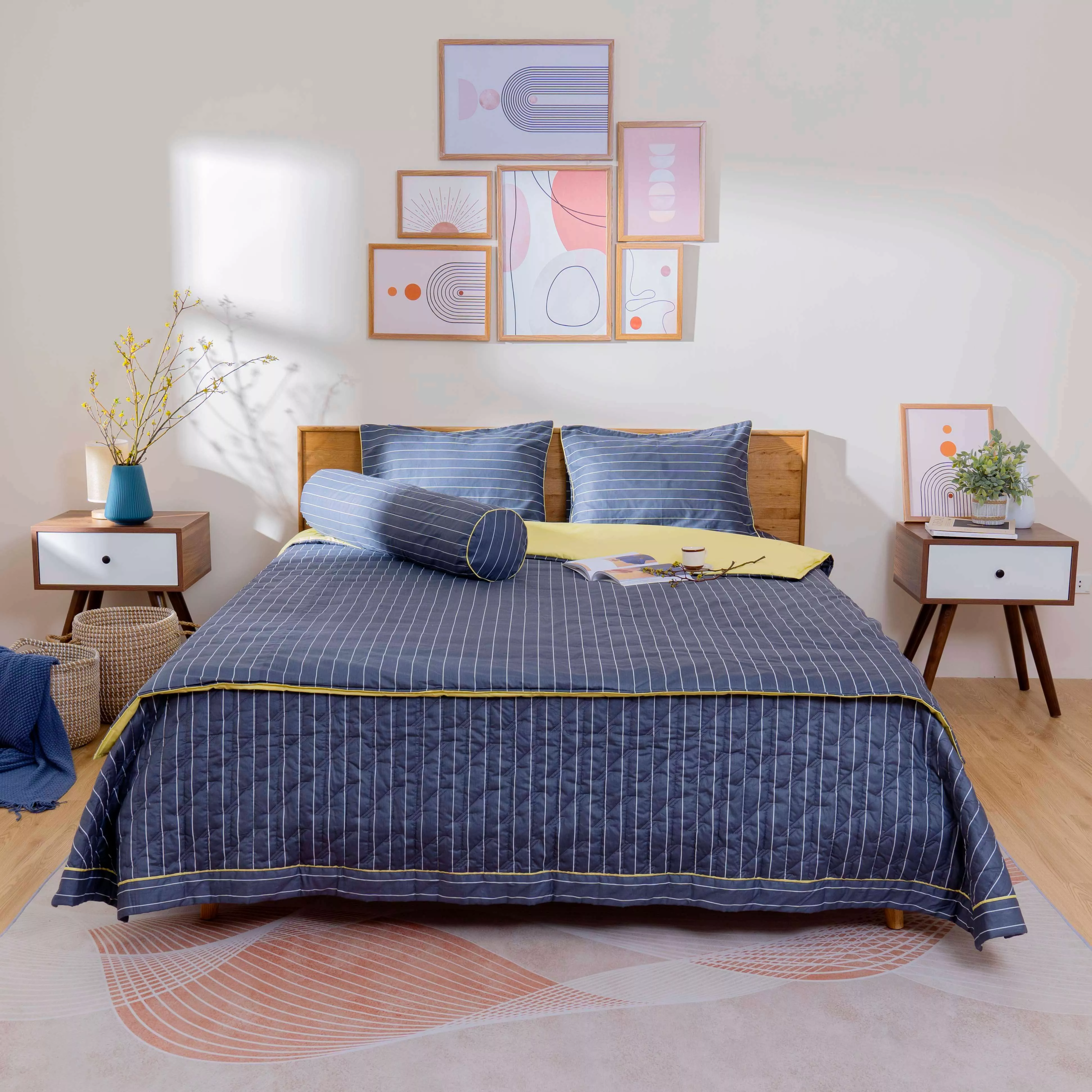 Bộ chăn ga phủ cotton Amando Dream 5 chi tiết - Ảnh 8