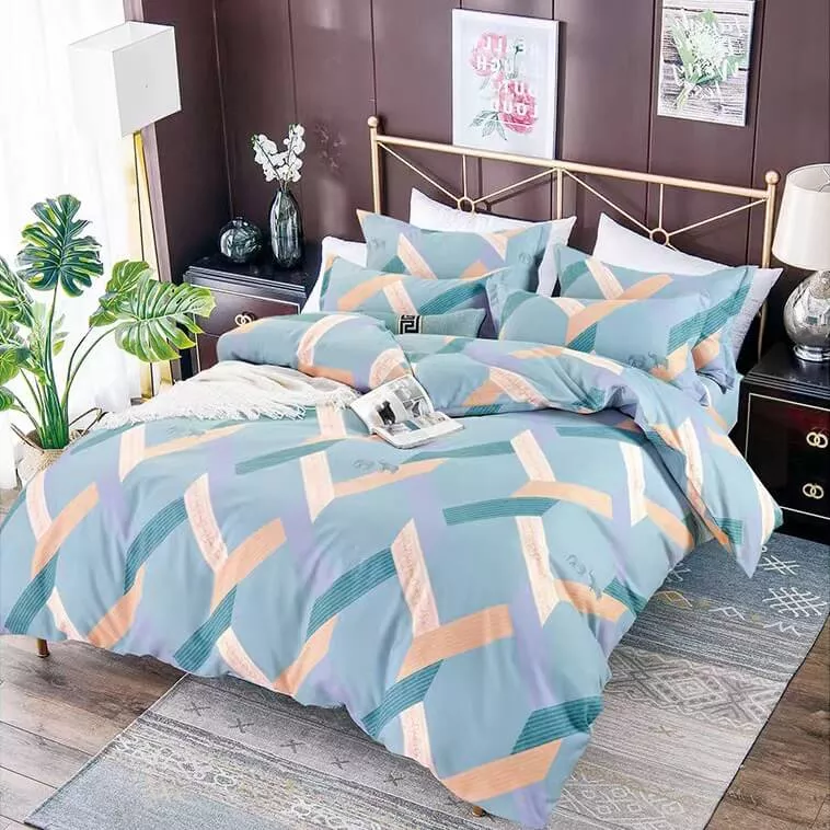 Bộ Ga chun vỏ chăn AMD Lily họa tiết 5 chi tiết - Ảnh 4