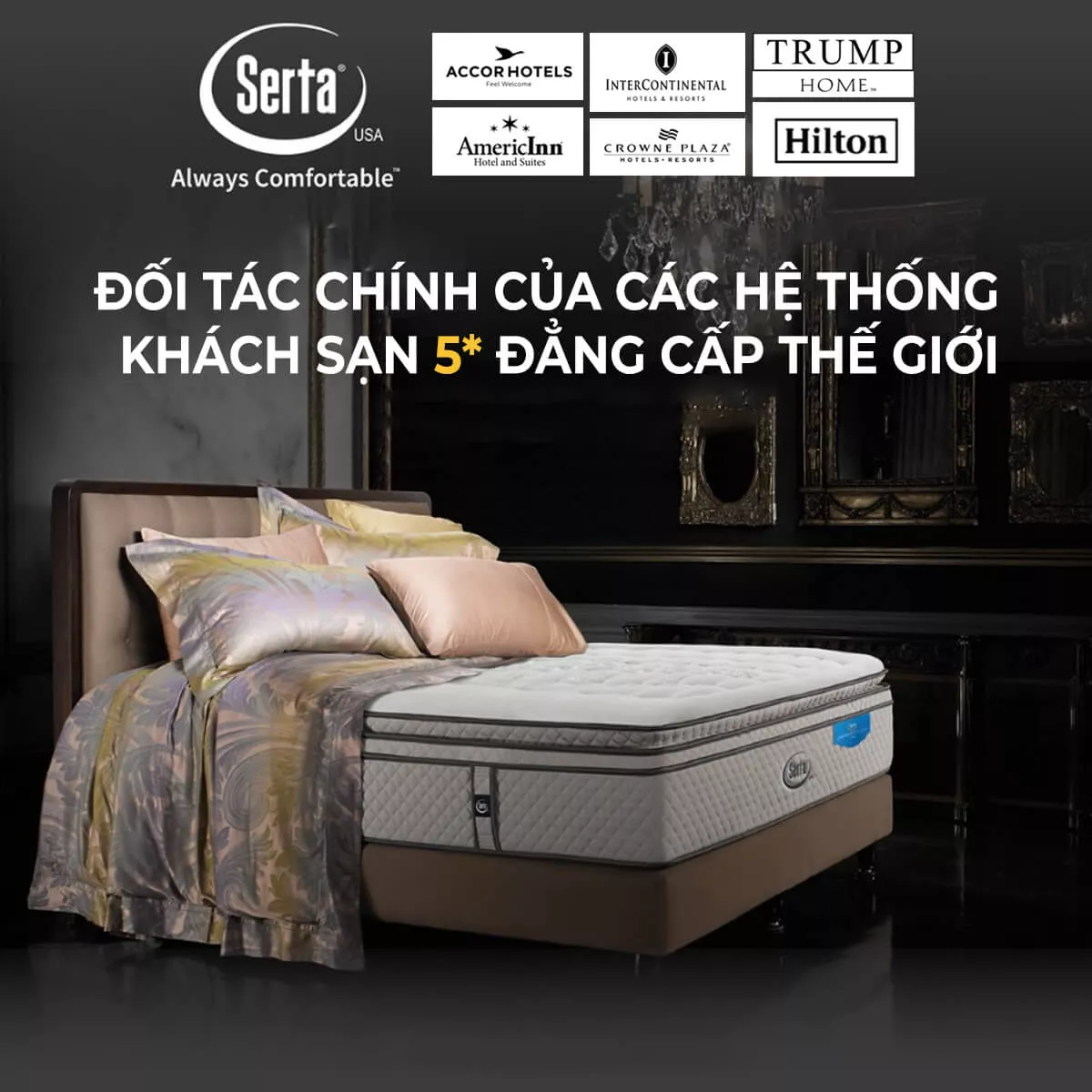 (Phiên bản giới hạn) Nệm lò xo Serta Perfect Sleeper Grand Suite cao cấp kháng khuẩn dày 30cm - Ảnh 11