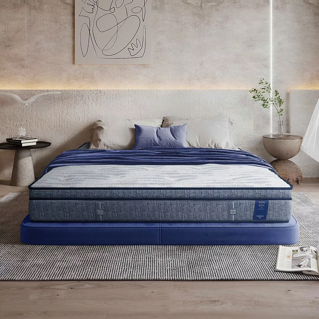 (Phiên bản giới hạn) Nệm lò xo King Koil Serene Plus lông cừu gấp 3 nâng đỡ dày 27cm - Ảnh 2