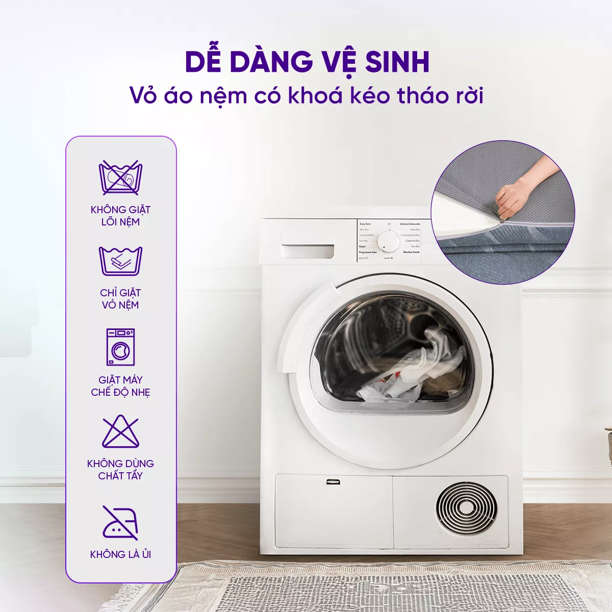 Nệm foam Goodnight Core (Akita) gấp 3 dày 8cm - Ảnh 7