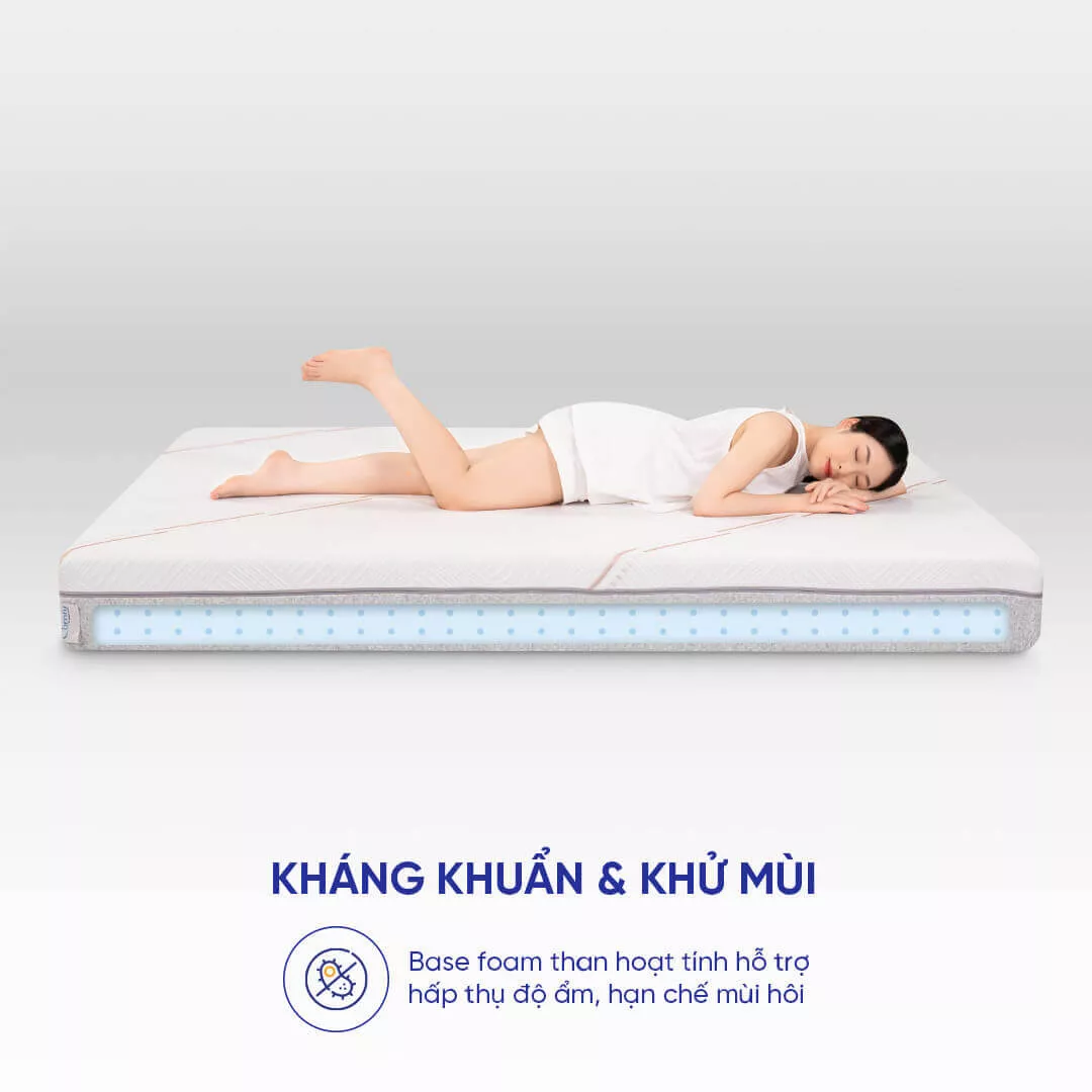 Nệm foam Comfy Lux 1.0 cao cấp kháng khuẩn kép dày 20cm - Ảnh 9
