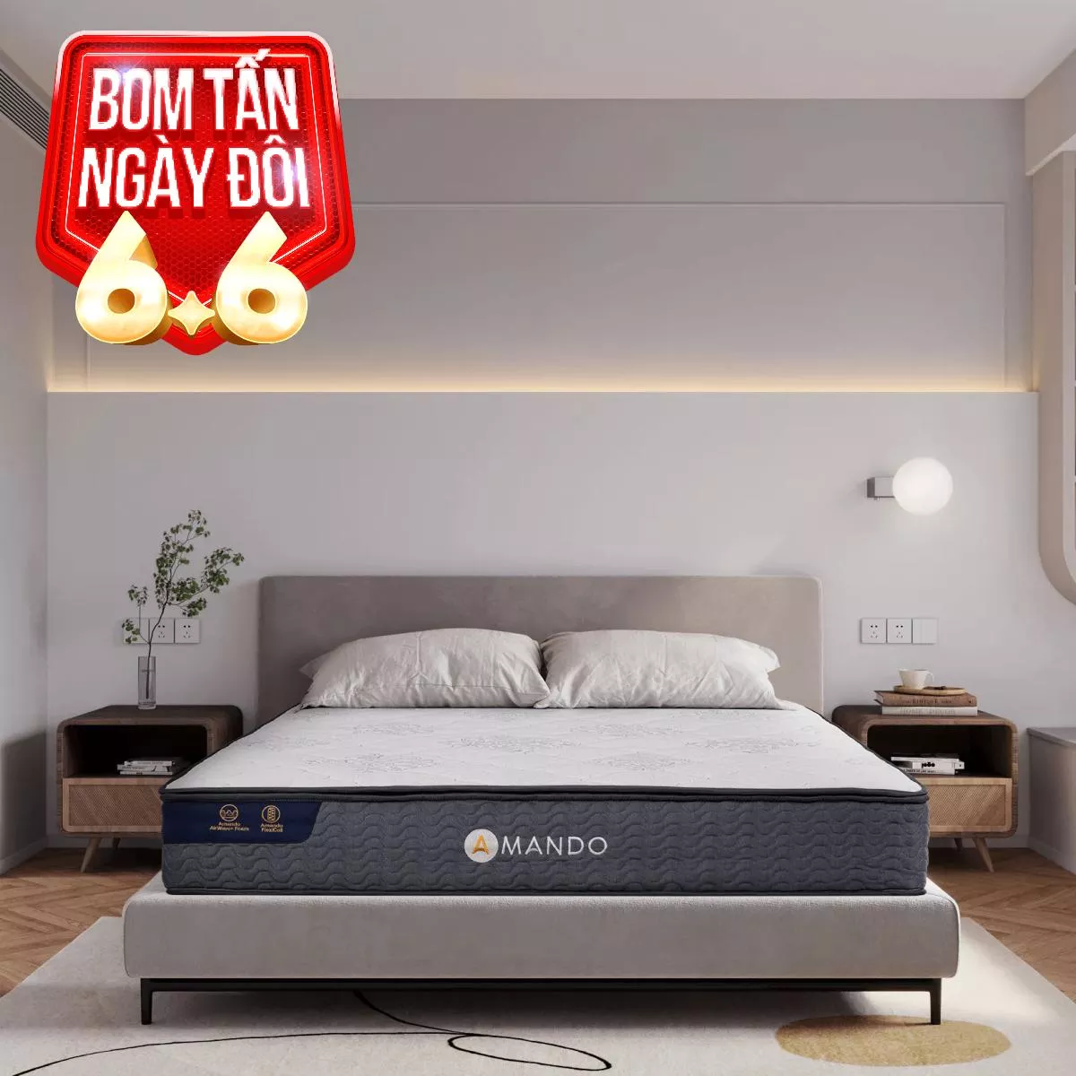 Nệm lò xo Amando Elite Original túi độc lập tiêu chuẩn khách sạn 5 sao dày 23cm - Ảnh 2