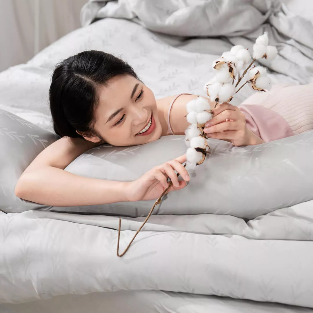 Bộ chăn ga Lụa tencel cao cấp Amando Lagom 5 chi tiết Màu Xám - Ảnh 10