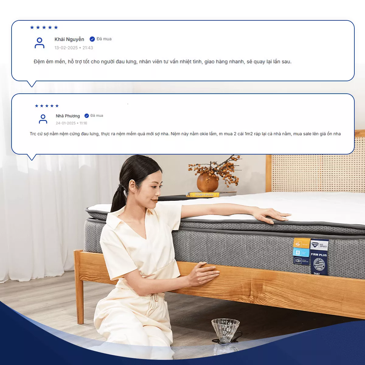 Nệm lò xo Spring Air Back Supporter Firm Plus nâng đỡ làm mát dày 26cm - Ảnh 10