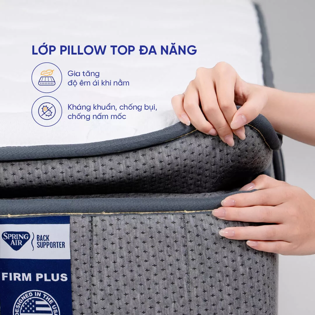 Nệm lò xo Spring Air Back Supporter Firm Plus nâng đỡ làm mát dày 26cm - Ảnh 7