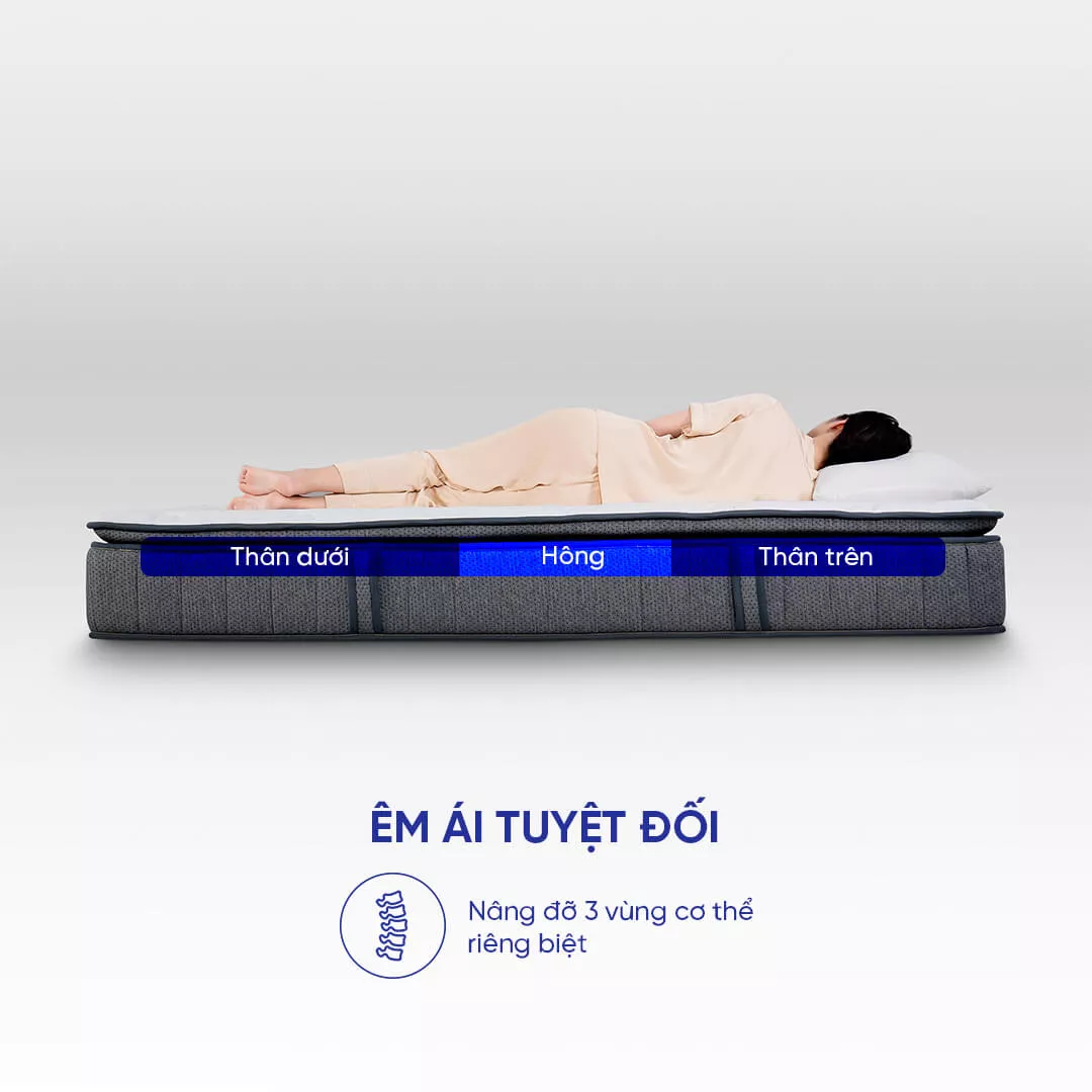 Nệm lò xo Spring Air Back Supporter Firm Plus nâng đỡ làm mát dày 26cm - Ảnh 10