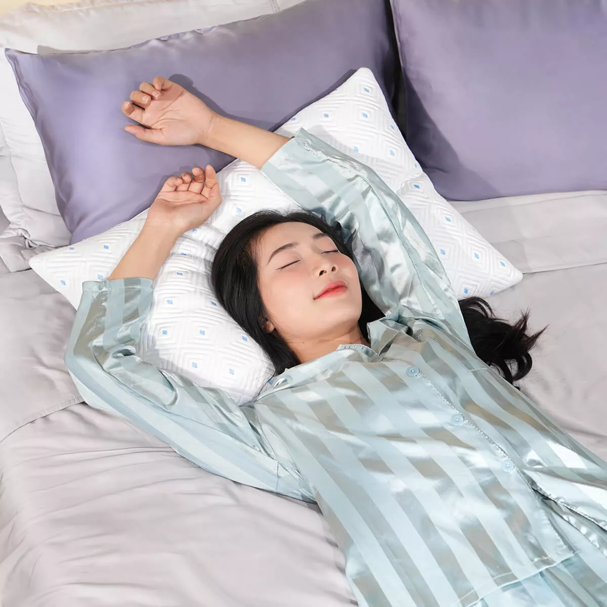 Gối lông vũ nhân tạo Amando Coolflex cao cấp tùy chỉnh độ cao - Ảnh 9