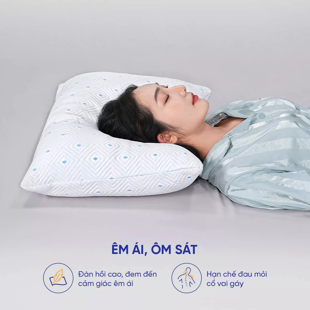 Gối lông vũ nhân tạo Amando Coolflex cao cấp tùy chỉnh độ cao - Ảnh 7