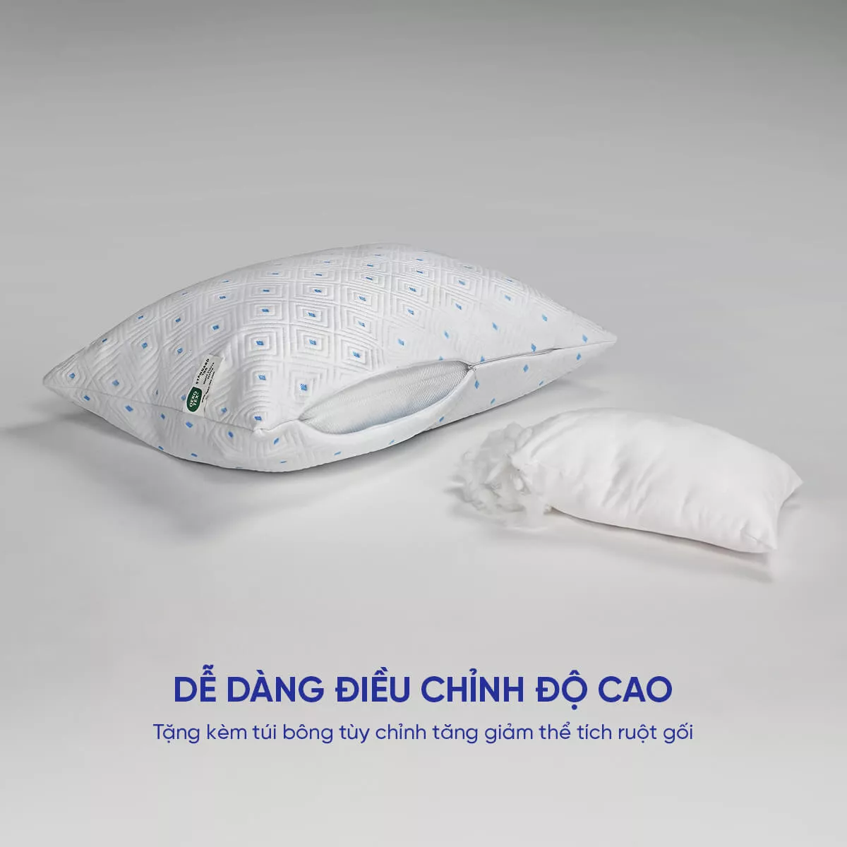 Gối lông vũ nhân tạo Amando Coolflex cao cấp tùy chỉnh độ cao - Ảnh 6