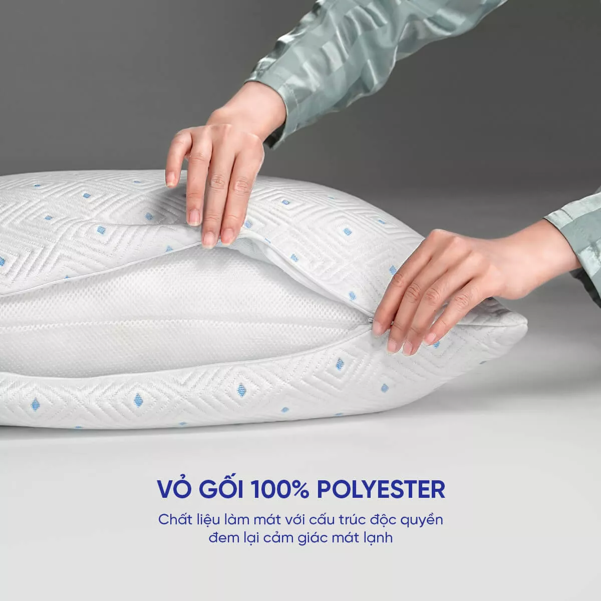 Gối lông vũ nhân tạo Amando Coolflex cao cấp tùy chỉnh độ cao - Ảnh 3