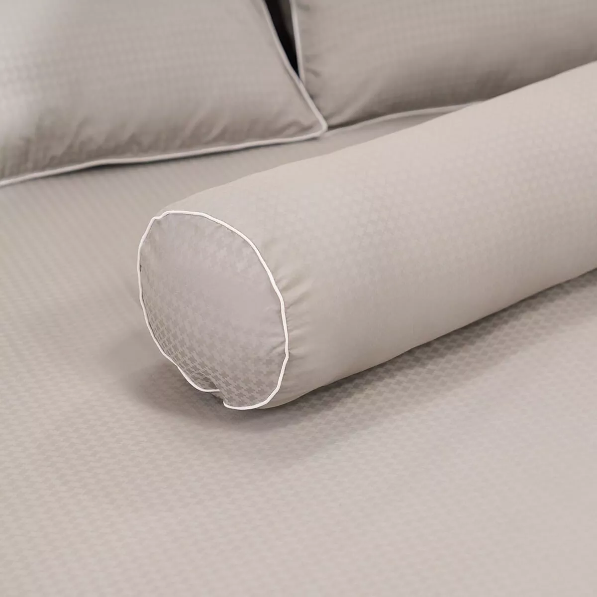 Bộ ga chun polyester gấm Amando Ellie đơn sắc 4 chi tiết Màu Xám - Ảnh 5