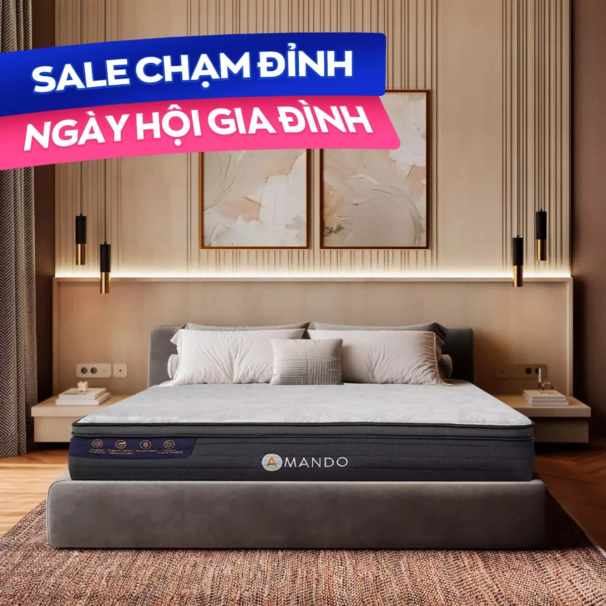 Nệm lò xo làm mát Amando Elite Grand dày 28cm - Ảnh 2