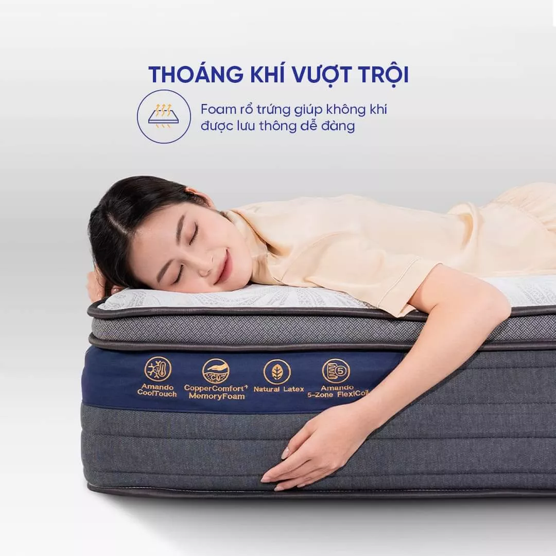 Nệm lò xo làm mát Amando Elite Grand dày 28cm - Ảnh 8