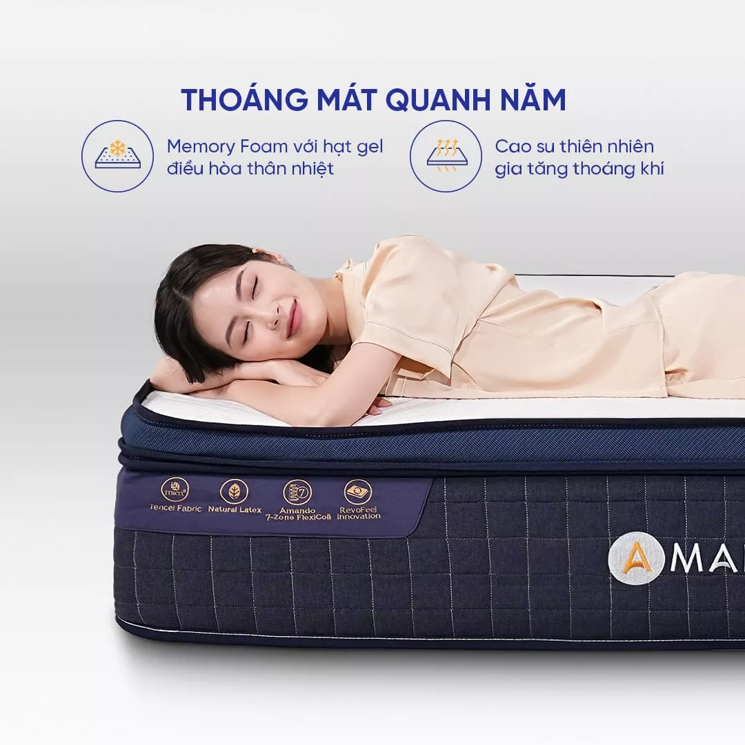 Nệm lò xo Amando Innovation 7 vùng linh hoạt dày 30cm - Ảnh 8