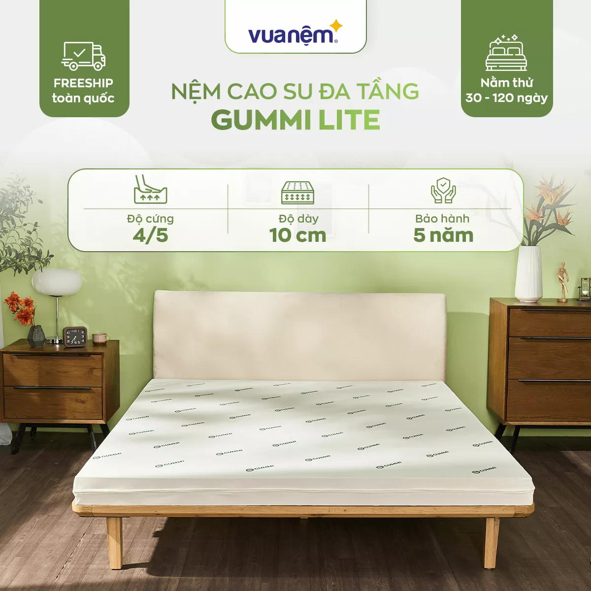 Nệm cao su đa tầng Gummi Lite giá tốt dày 10cm - Ảnh 2