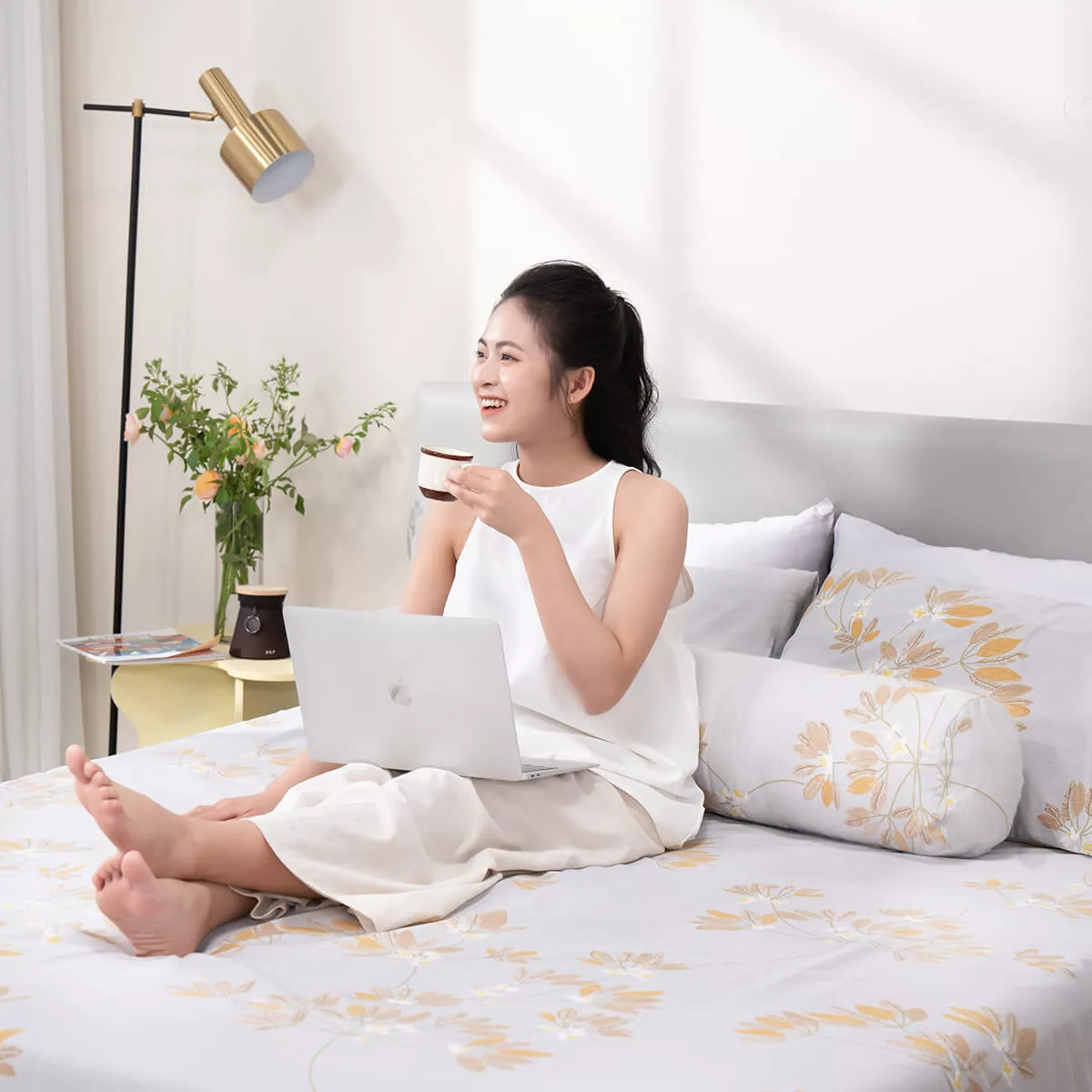 Bộ ga chun tencel Amando Celia 4 chi tiết TP008 - Ảnh 2