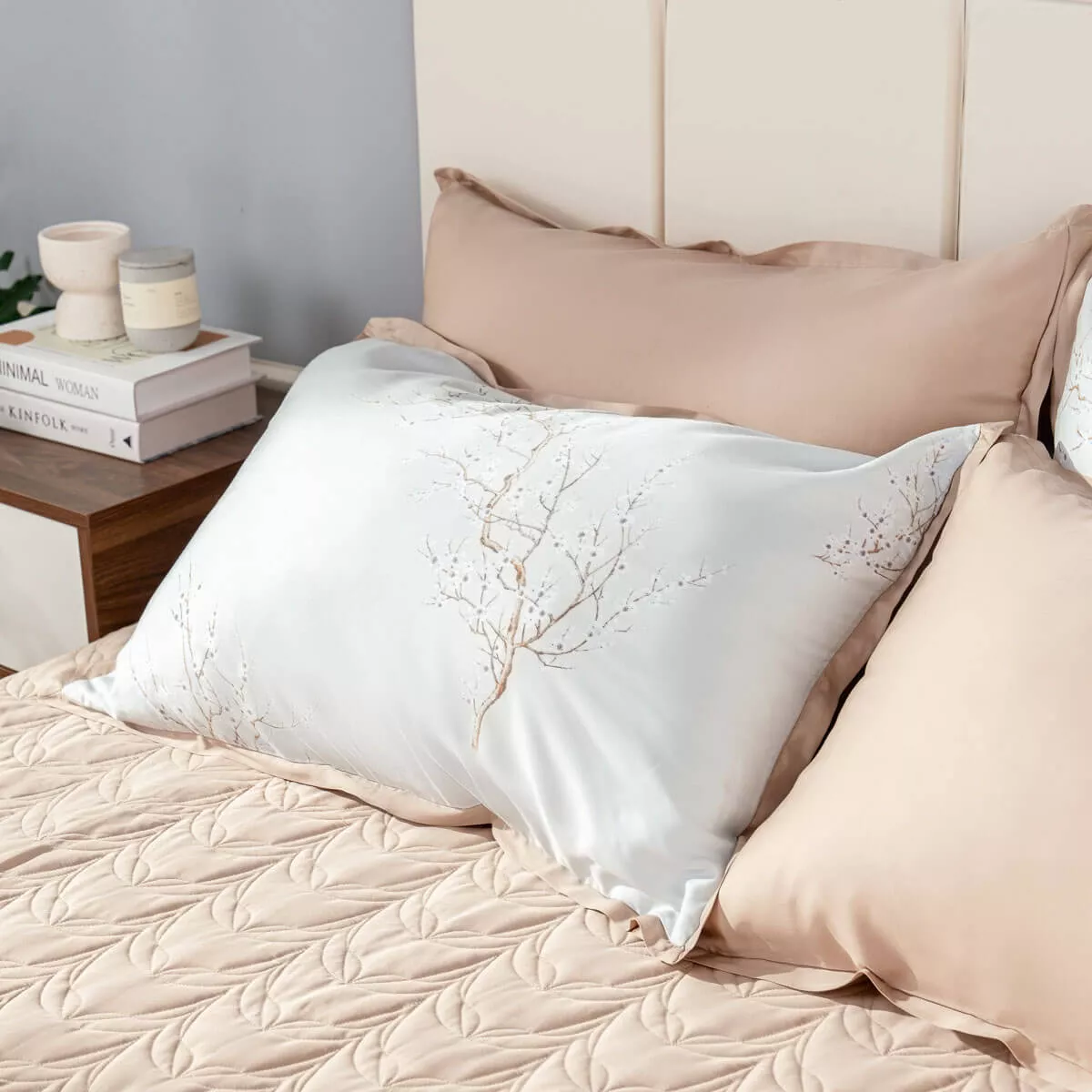 Bộ chăn ga phủ sợi gỗ thiên nhiên Amando Jamila 5 chi tiết LC001 - Ảnh 5
