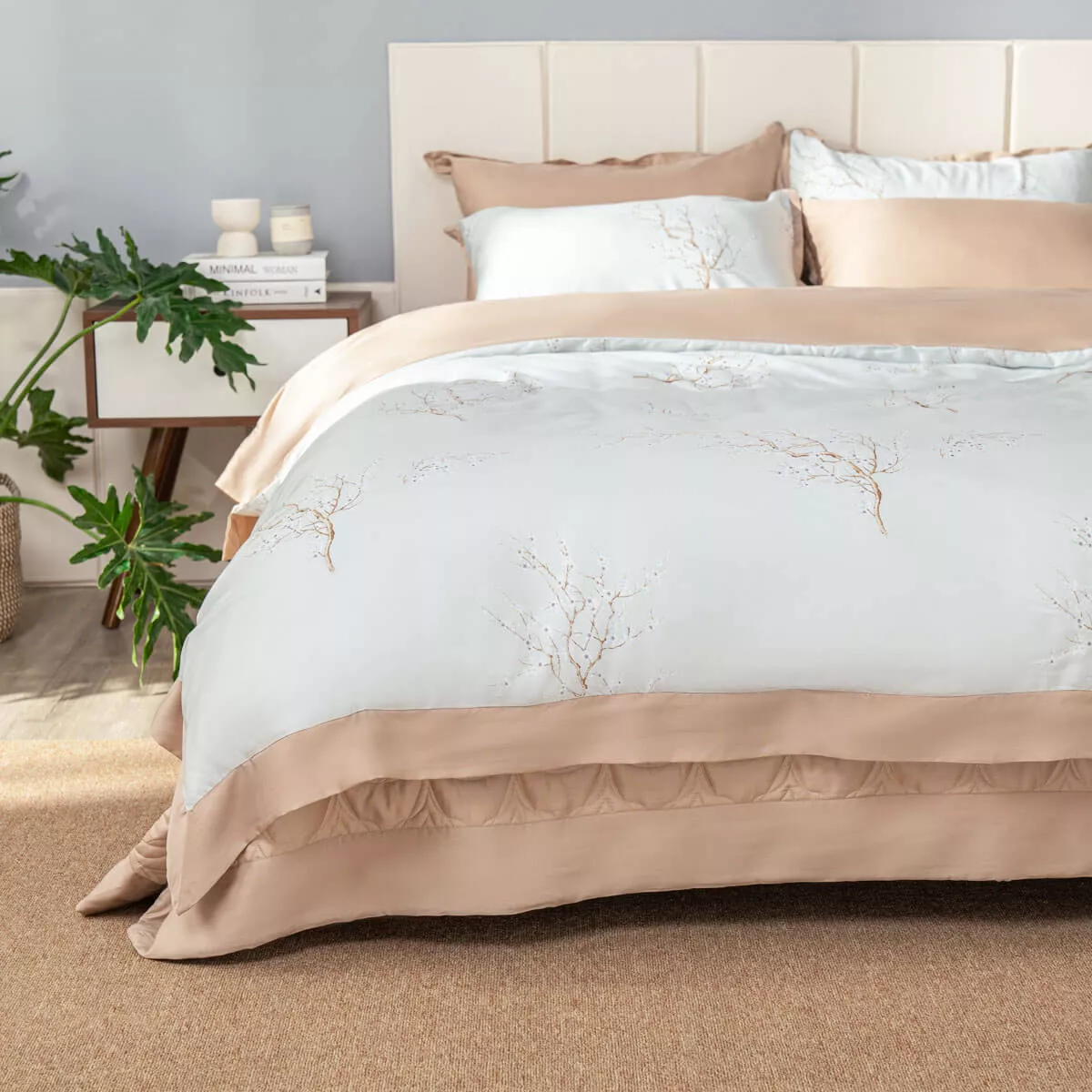 Bộ chăn ga phủ sợi gỗ thiên nhiên Amando Jamila 5 chi tiết LC001 - Ảnh 6