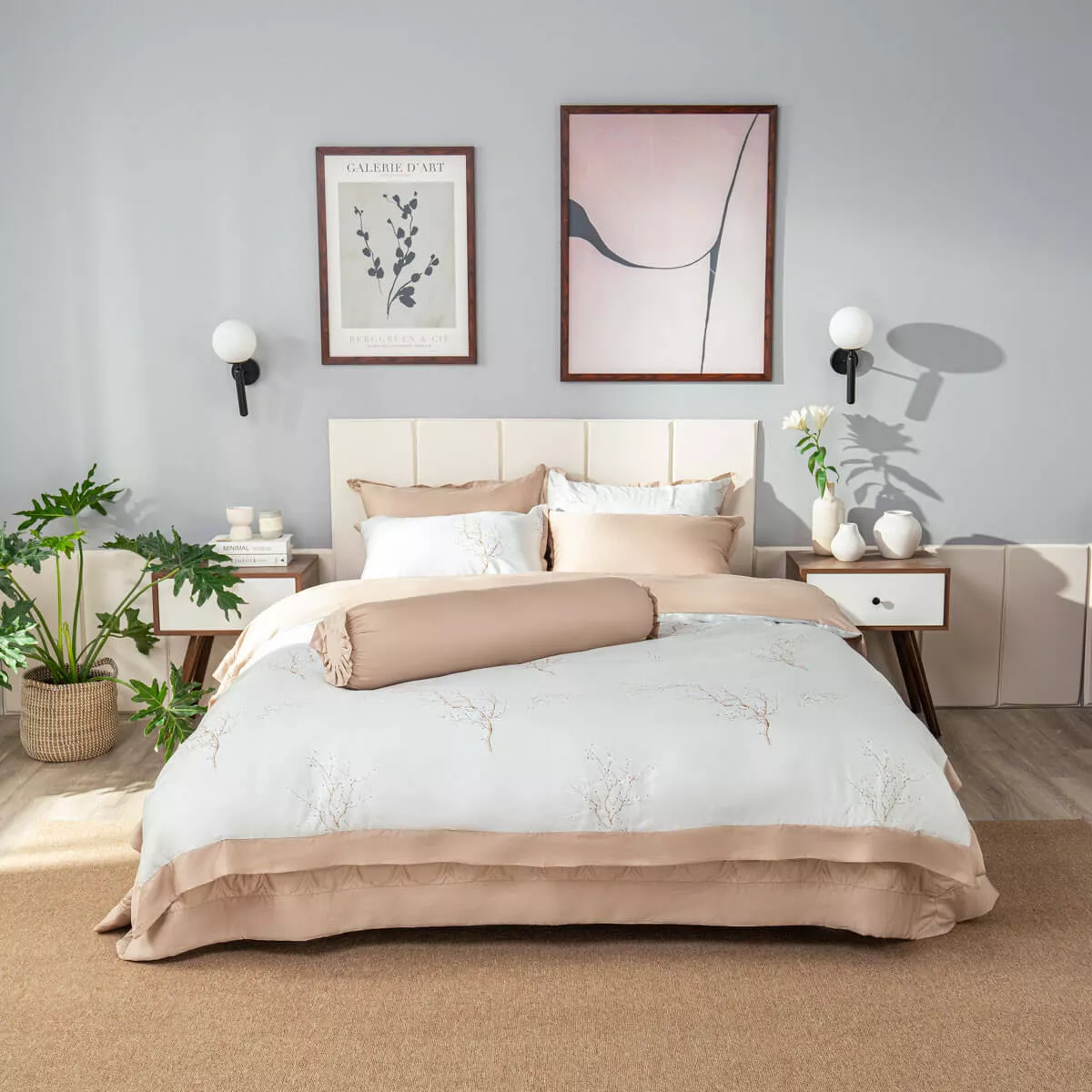 Bộ chăn ga phủ sợi gỗ thiên nhiên Amando Jamila 5 chi tiết LC001 - Ảnh 4