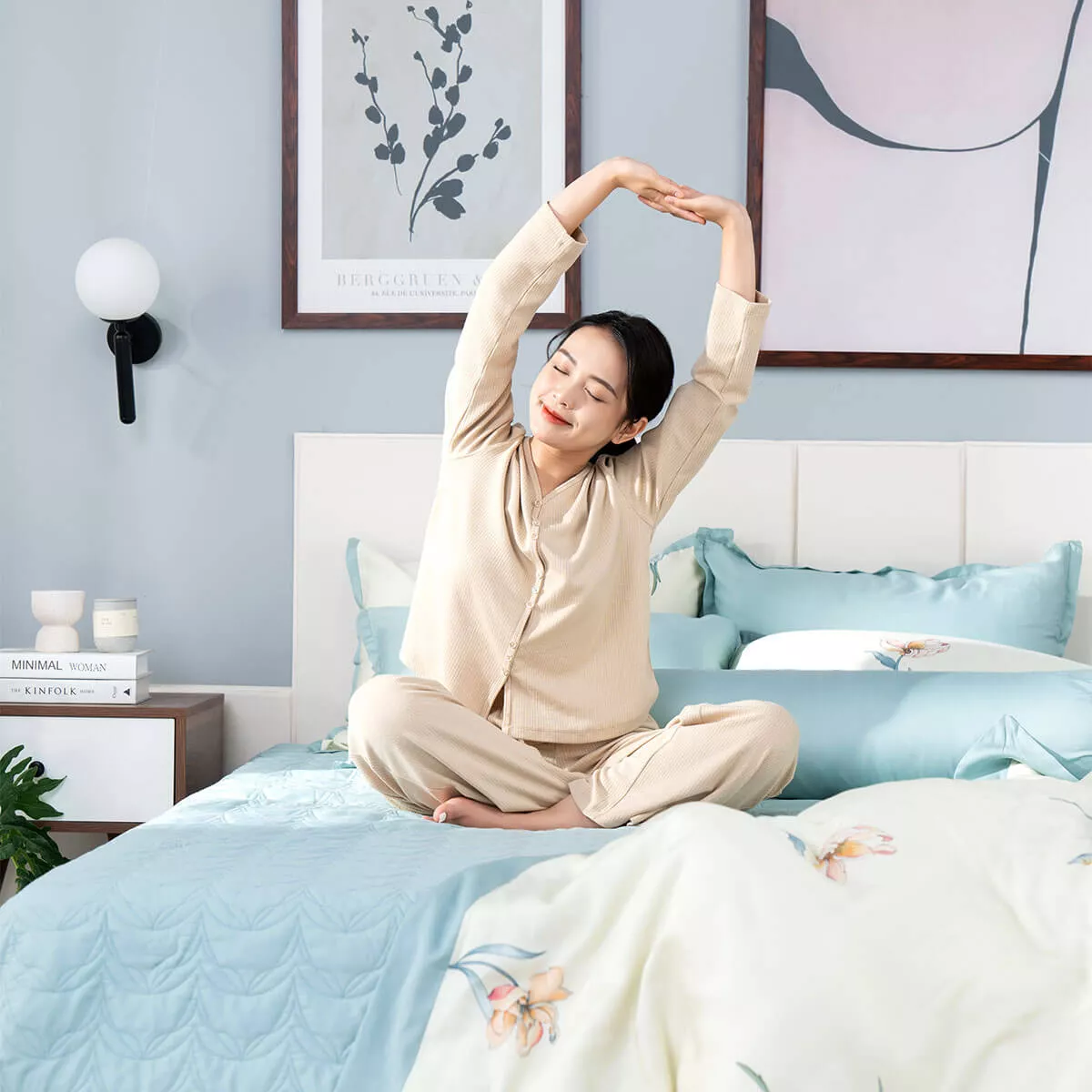 Bộ chăn ga phủ sợi gỗ thiên nhiên Amando Jamila 5 chi tiết LC002 - Ảnh 10
